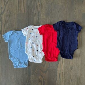 Old Navy 🇺🇸 Americana Print 4-Pack Short-Sleeve Bodysuit | 6-12M